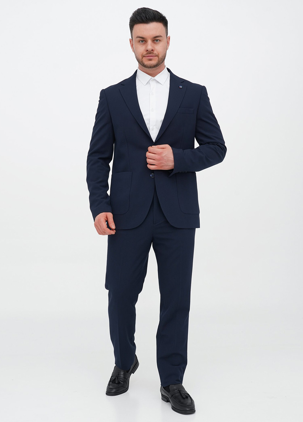 Темно-синій демісезонний костюм (піджак, штани) брючний Trend Collection