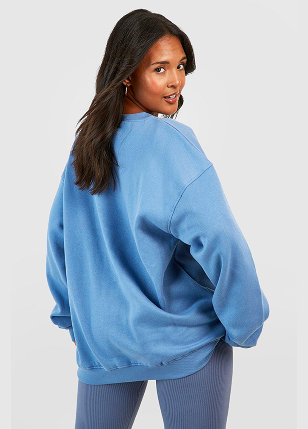 Світло-синій світшот Boohoo напис без декору (308024229)