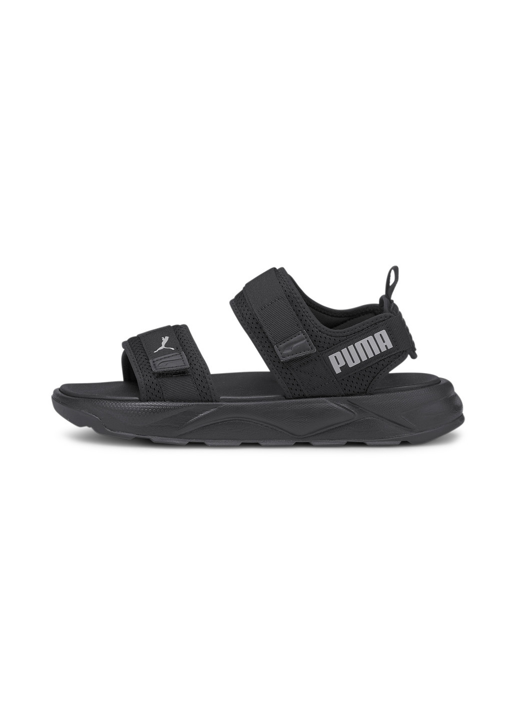 Сандалии RS Sandals Puma однотонные чёрные спортивные