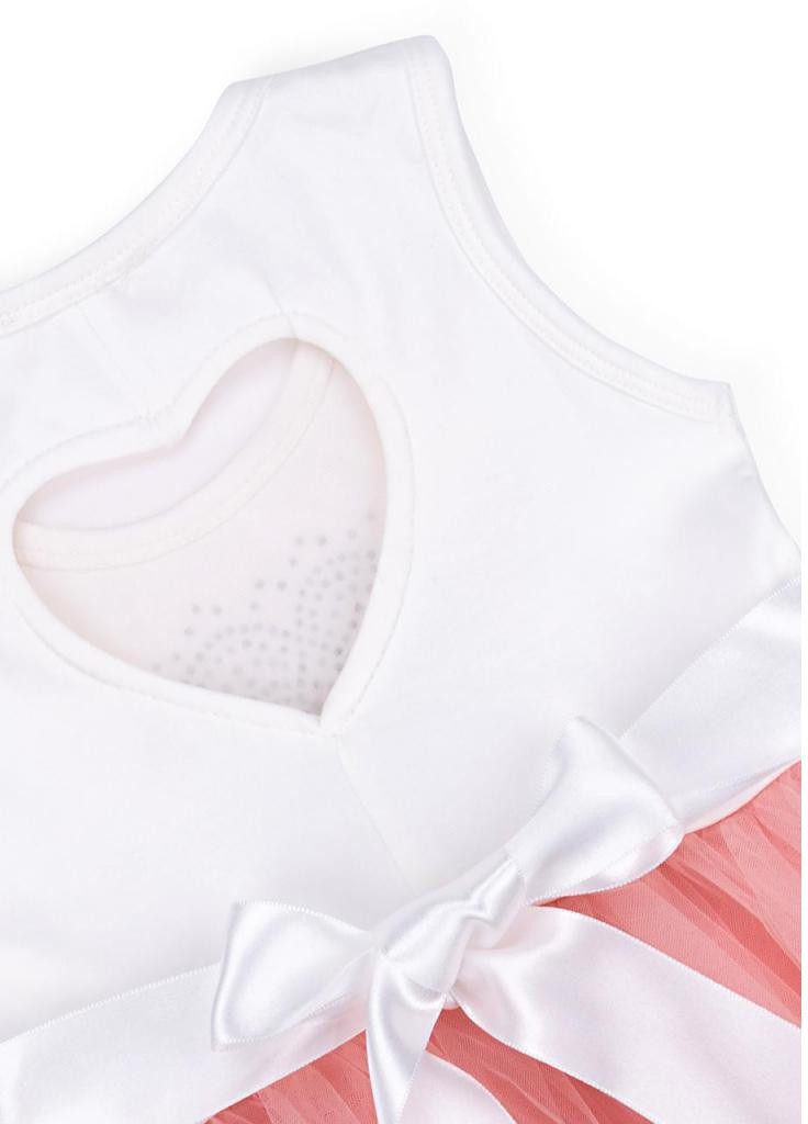 Бежева футболка сарафан з фатіновой спідницею і серцем (10862-104g-peach) Breeze (205765713)