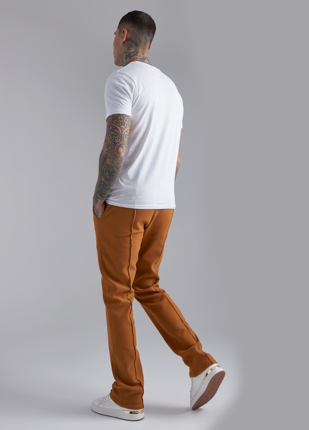 Оранжевые кэжуал демисезонные прямые брюки Boohoo