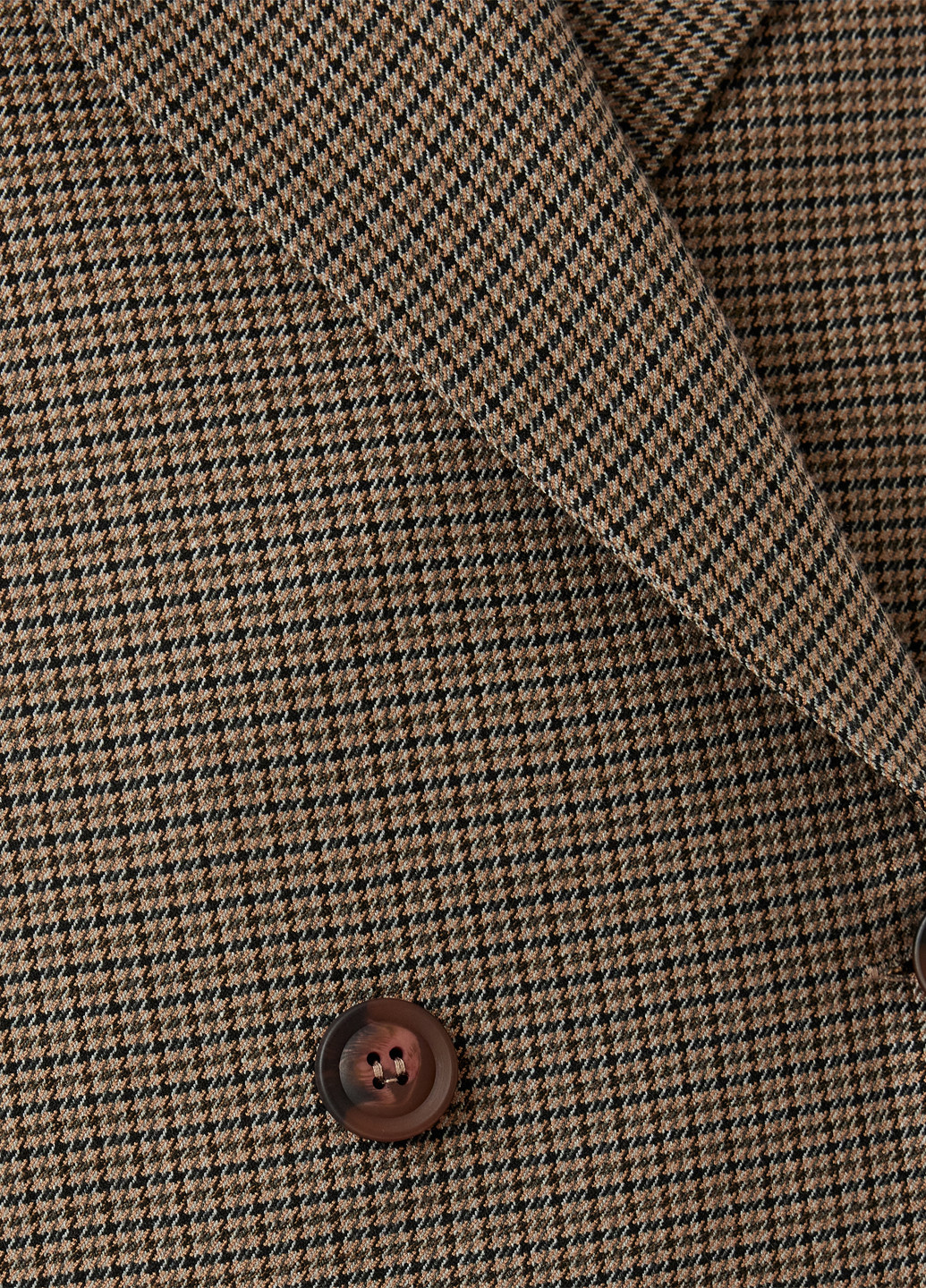 Бежевый женский жакет KOTON с узором пье-де-пуль «гусиная лапка» - демисезонный