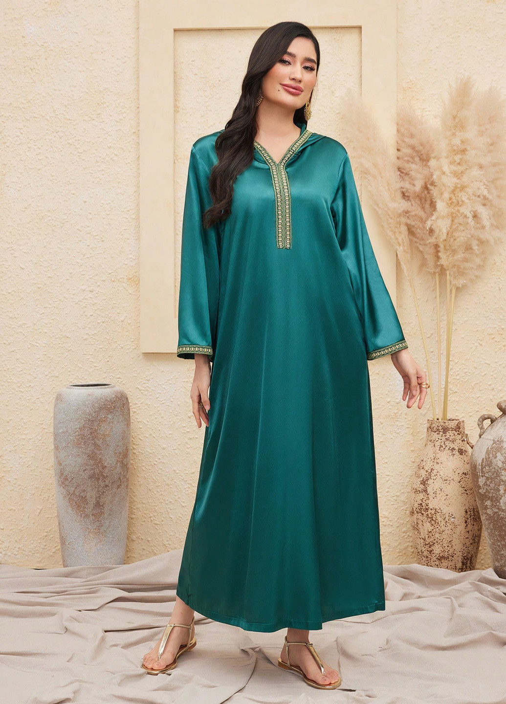 Морской волны кэжуал платье оверсайз SHEIN однотонное