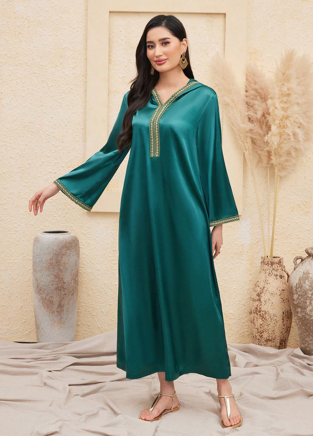 Морской волны кэжуал платье оверсайз SHEIN однотонное