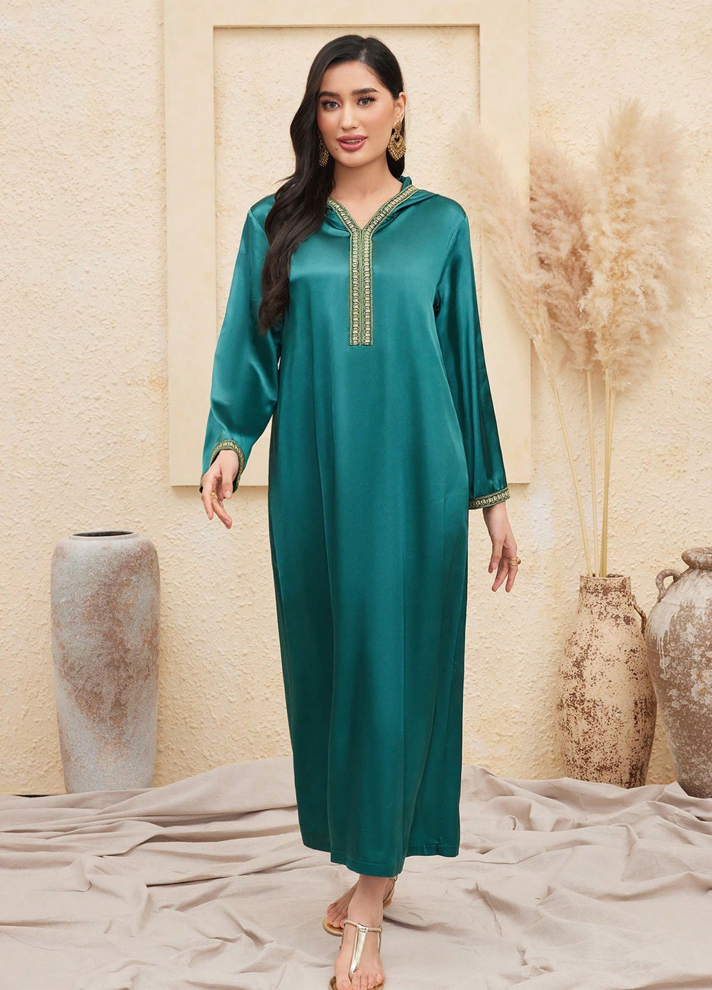 Морской волны кэжуал платье оверсайз SHEIN однотонное