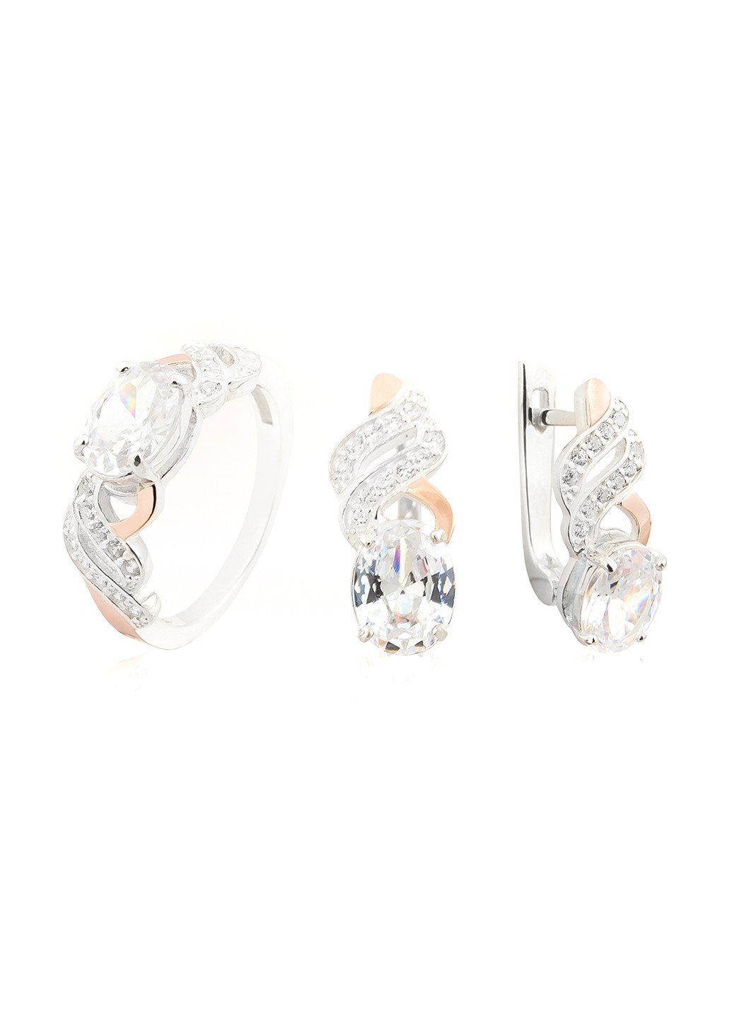 Комплект украшений (кольцо, серьги) Silver Style (48281845)