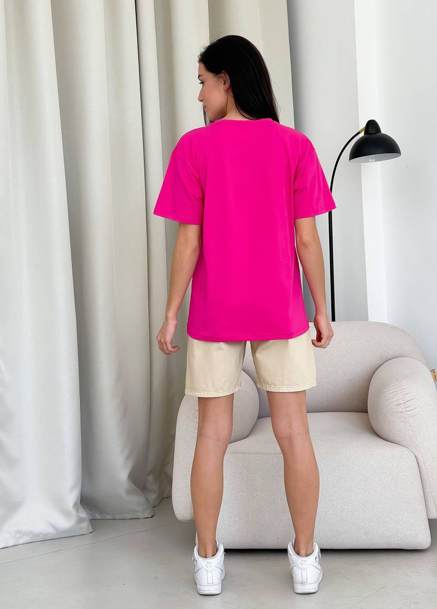 Розовая летняя футболка свободного кроя romashka Ромашка Мичиган