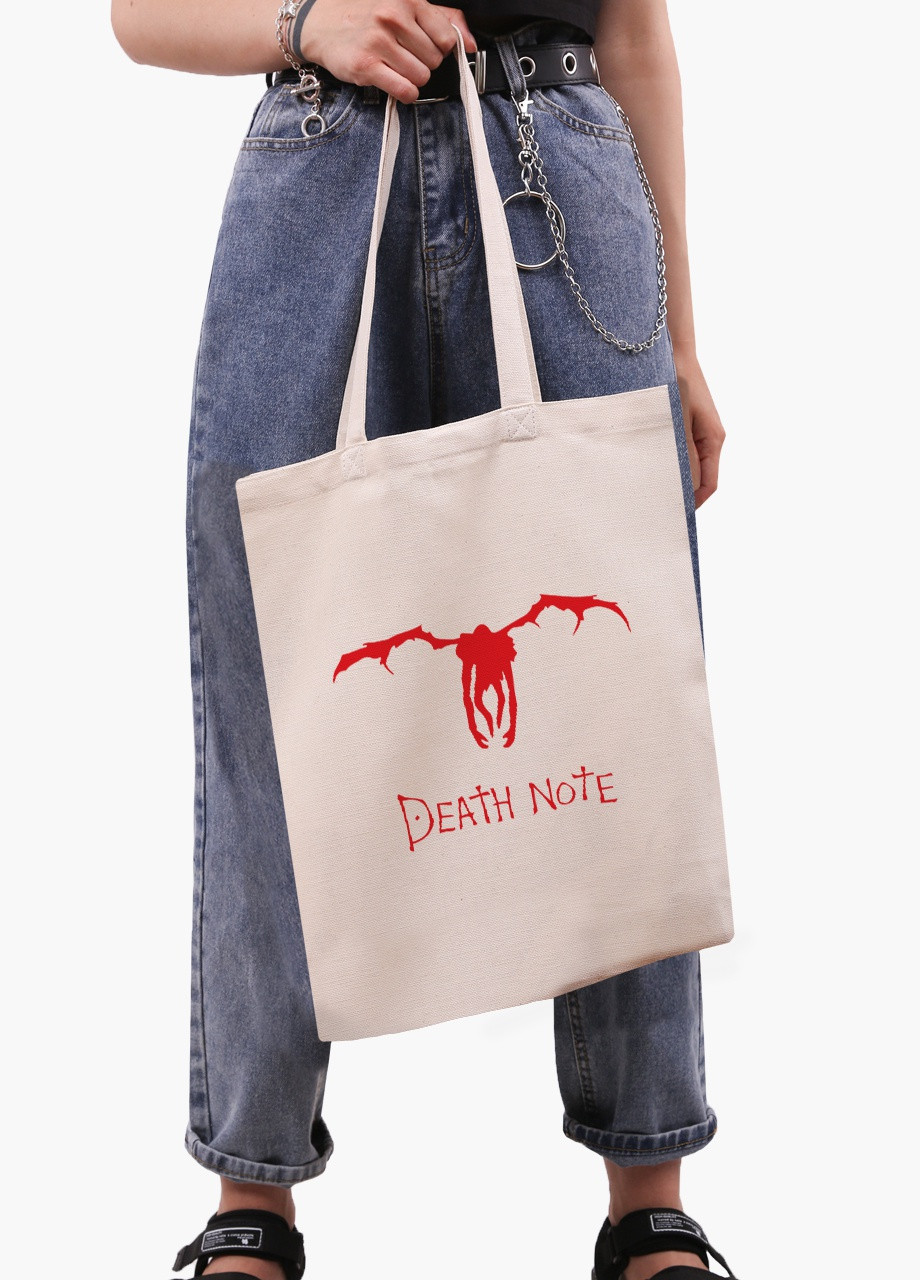 Эко сумка шоппер белая Рюк Тетрадь смерти (Death Note) (9227-2654-WT-1) Еко сумка шоппер біла 41*35 см MobiPrint (215977377)