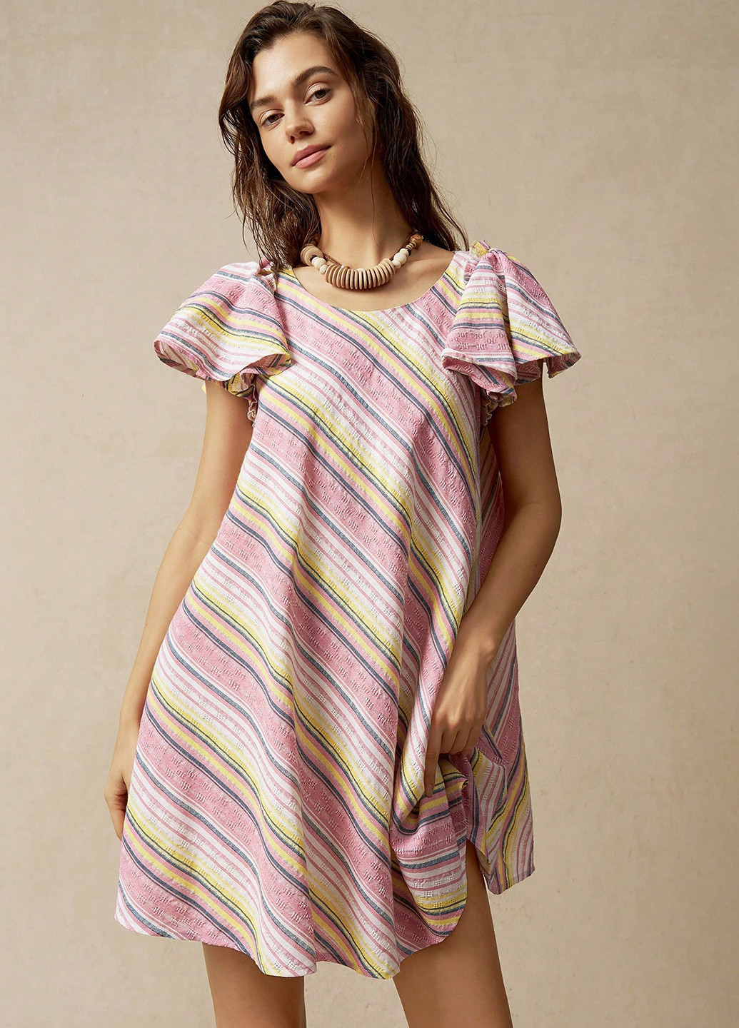 Комбінована кежуал сукня а-силует SHEIN в смужку