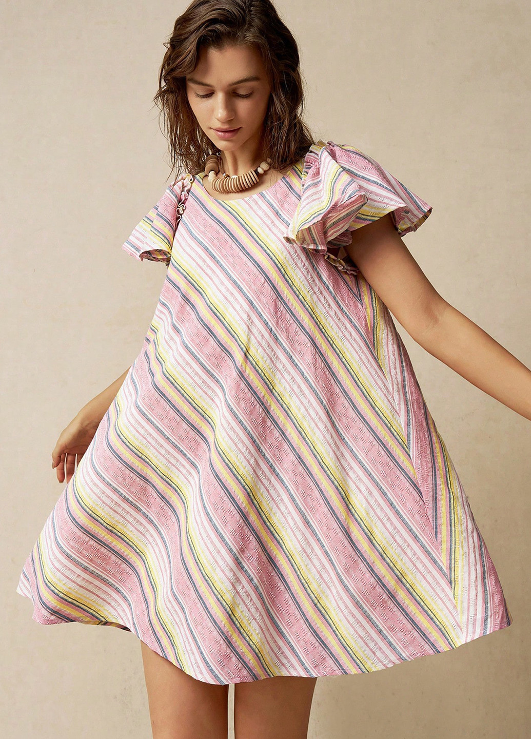 Комбінована кежуал сукня а-силует SHEIN в смужку