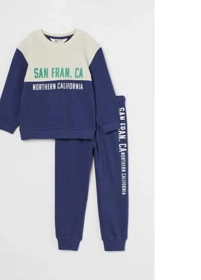 Спортивный костюм (свитшот и джогеры) 140 см 9-10 лет Синий H&M 10S221 (252297998)