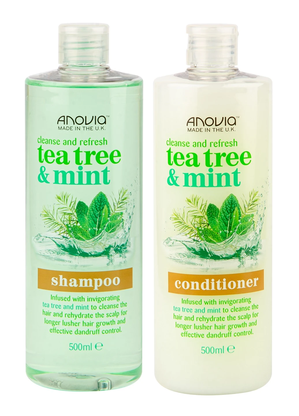 Очищаючий набір для волосся Tea Tree & Mint 500мл+500мл Anovia (252408482)