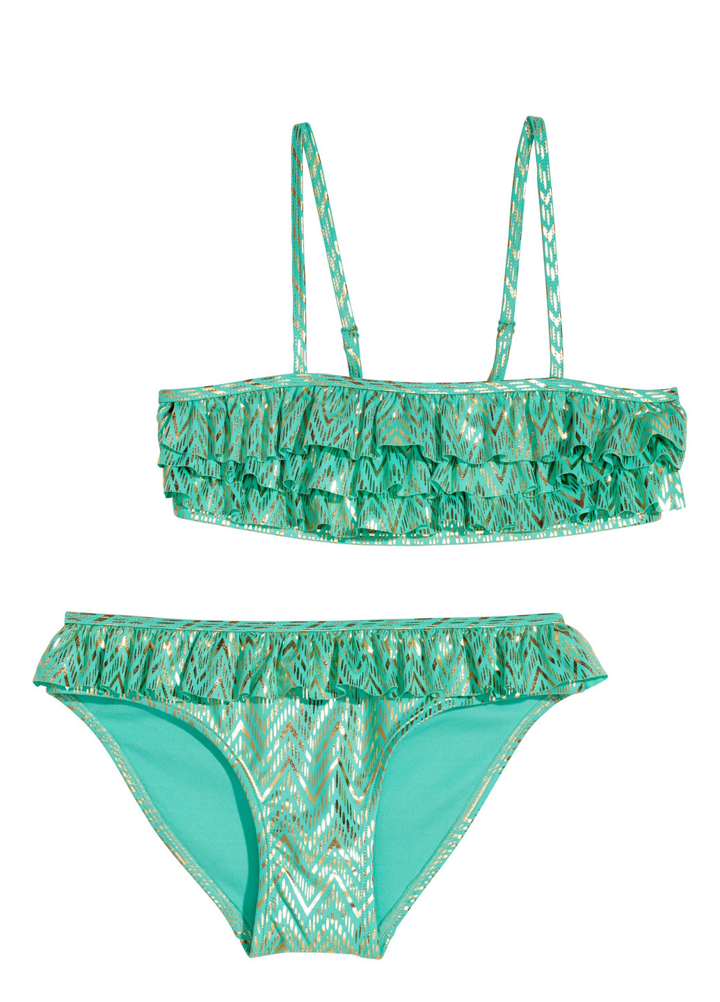 Зеленый летний купальник (лиф, трусики) H&M