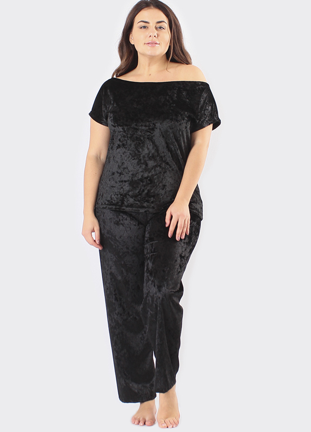 Черная всесезон пижама (футболка, брюки) футболка + брюки Ghazel