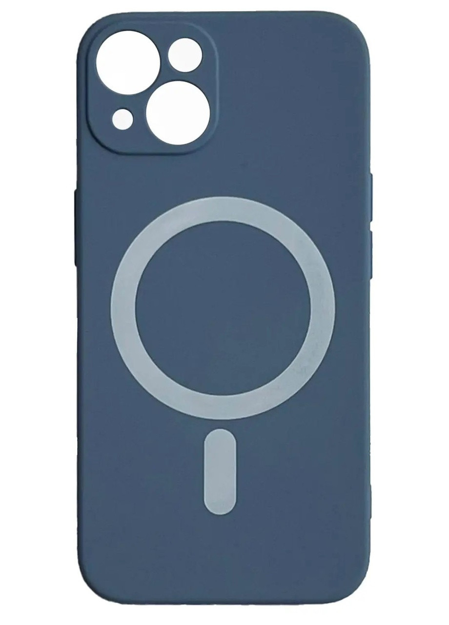 Силиконовый Чехол Silicone Case Закрытая камера с MagSafe для iPhone 13 Серо-голубой No Brand (255457043)