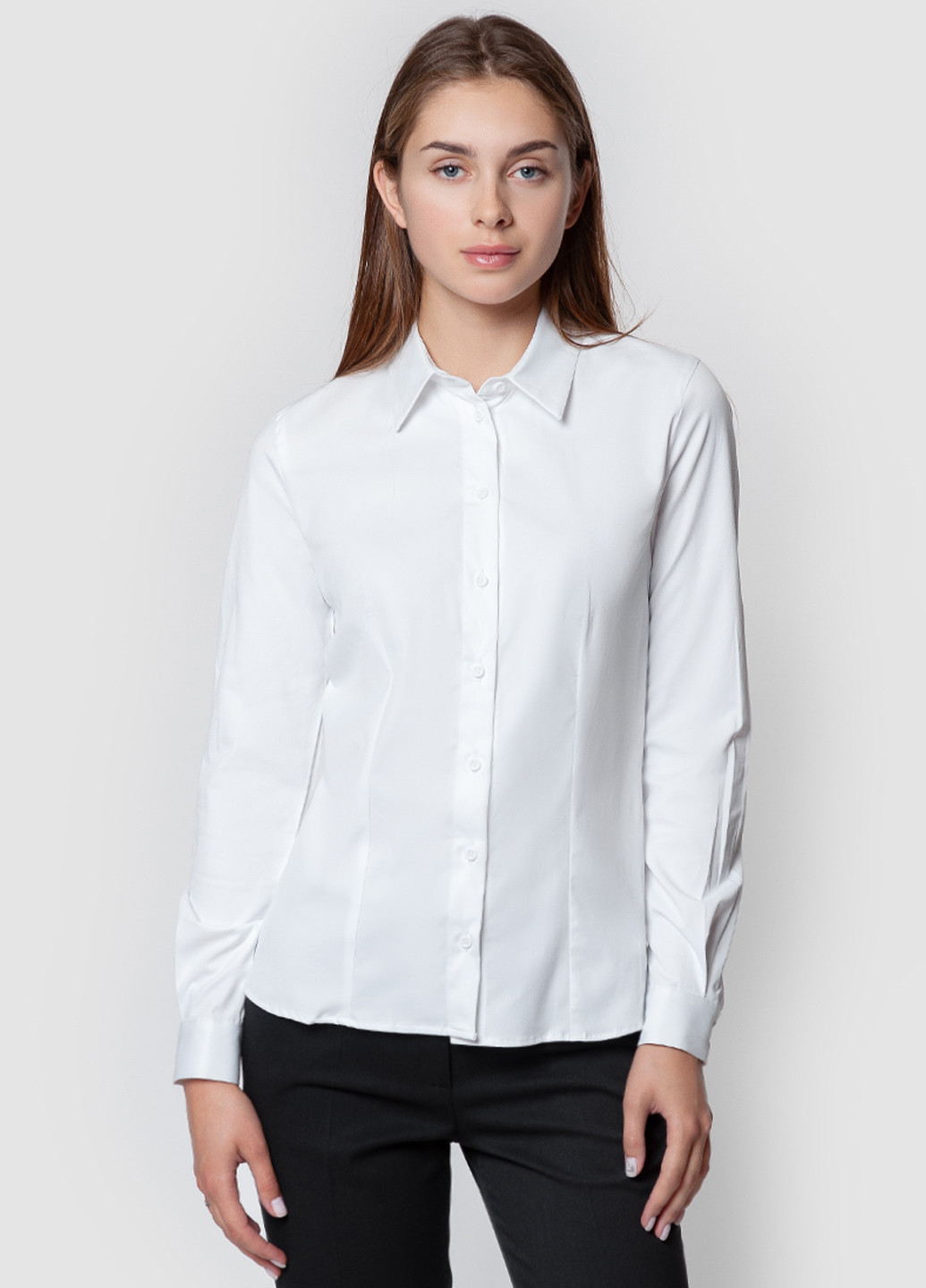 Белая классическая рубашка однотонная Arber
