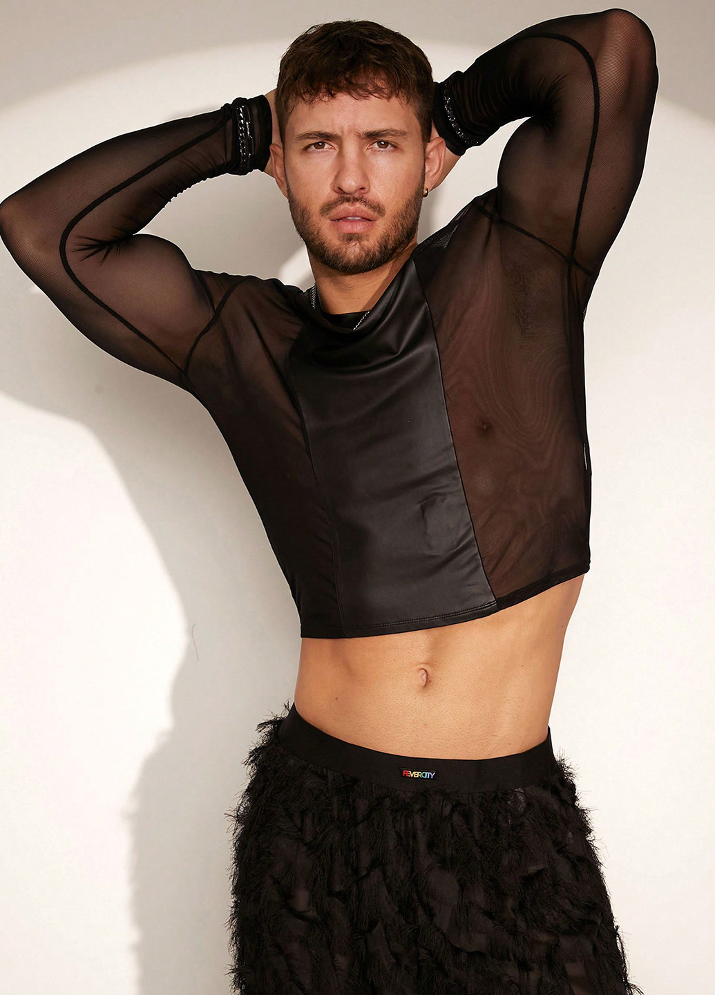 Лонгслів SHEIN однотонний чорний кежуали поліамід