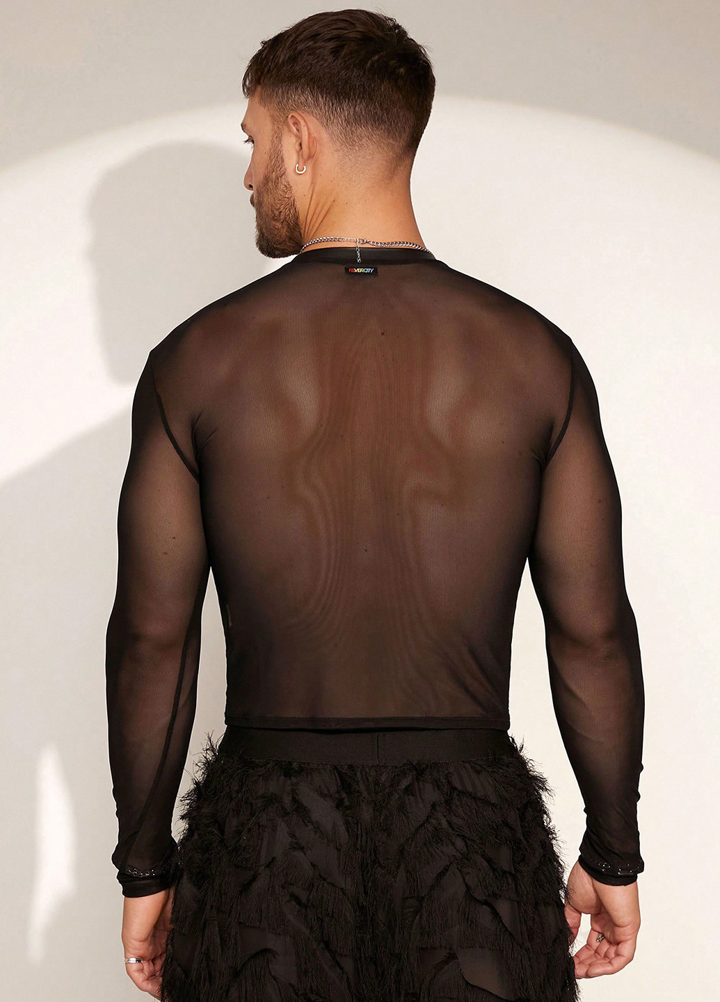 Лонгслів SHEIN однотонний чорний кежуали поліамід