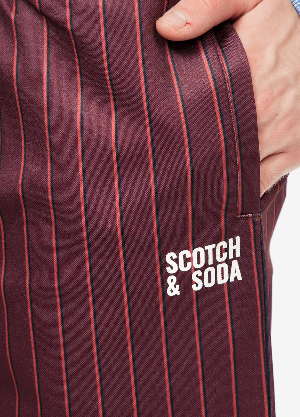 Бордовые кэжуал демисезонные прямые брюки Scotch & Soda