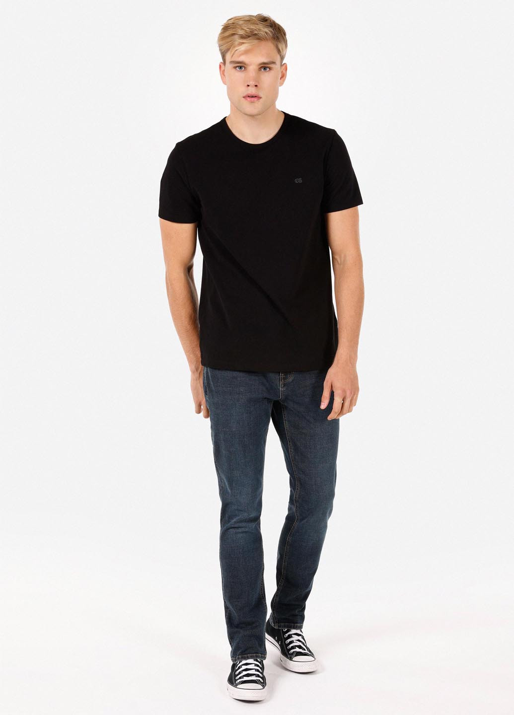 Темно-синие демисезонные зауженные джинсы Colin's