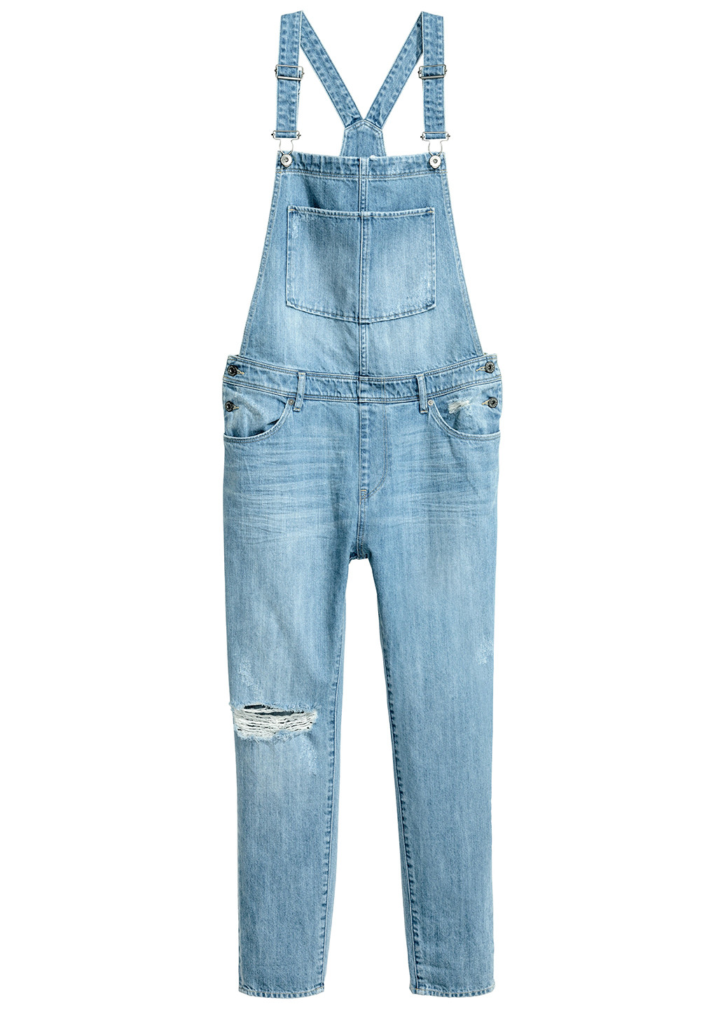 Комбінезон H&M однотонний блакитний джинсовий