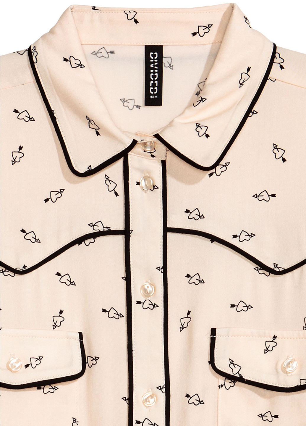 Светло-розовая кэжуал рубашка с рисунком H&M