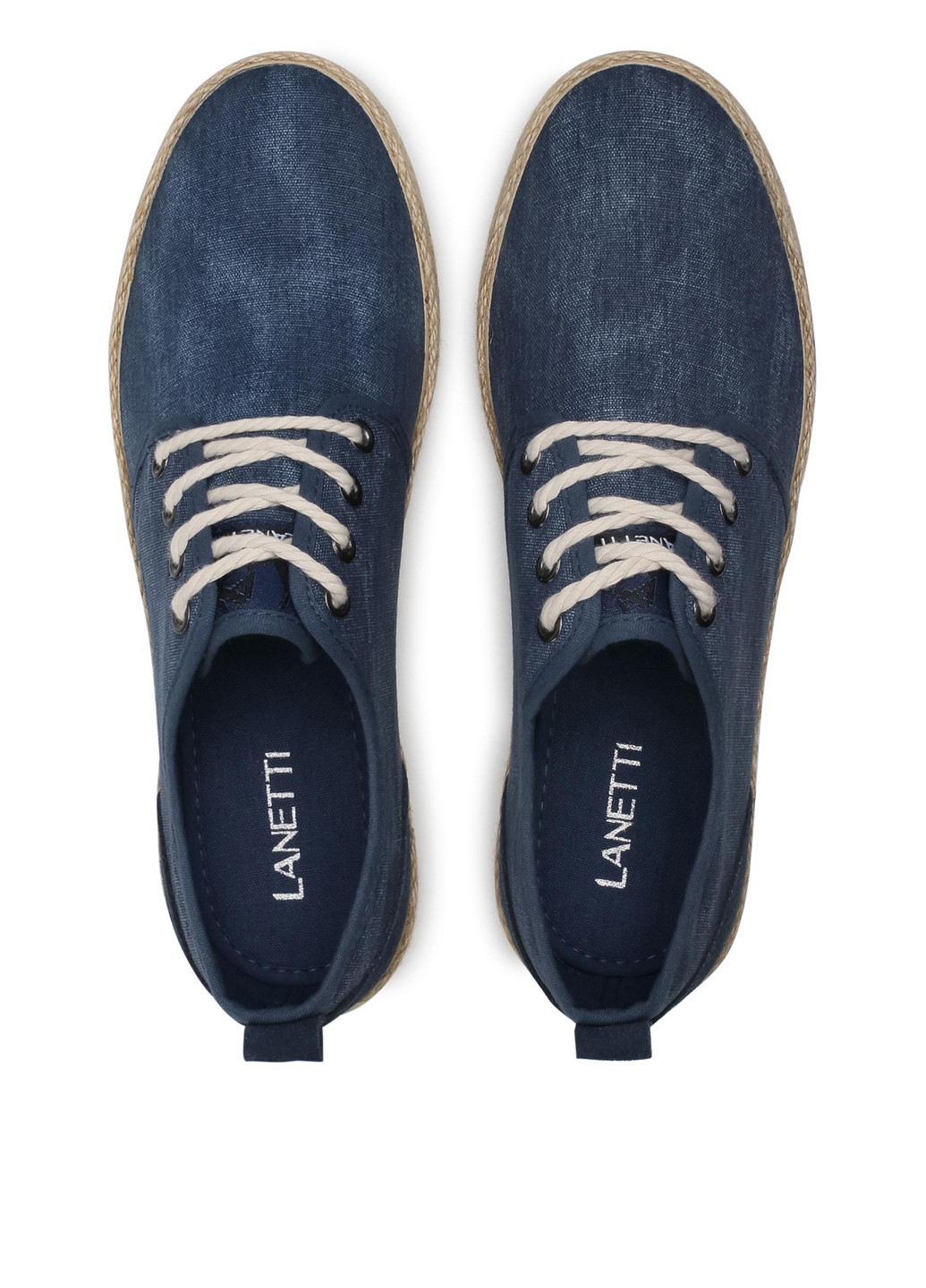 Синие джинсовые півкед Lanetti на шнурках