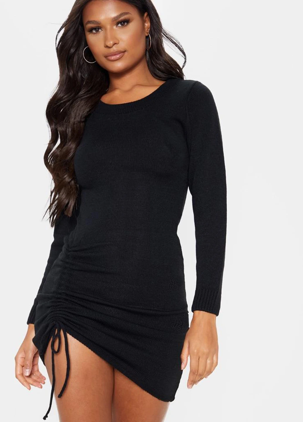 Черное кэжуал платье PrettyLittleThing однотонное