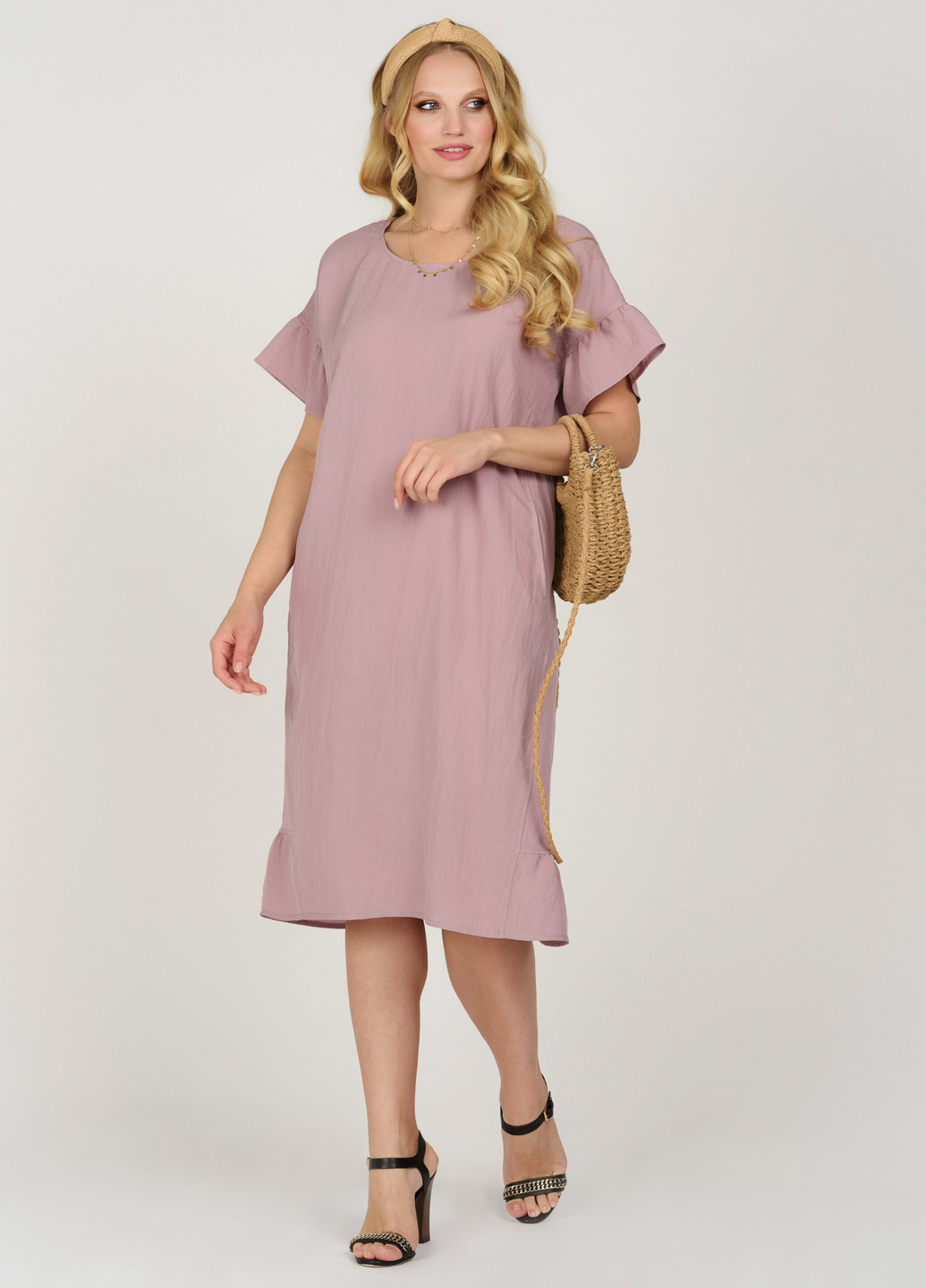 Рожево-лілова кежуал сукня Miledi однотонна