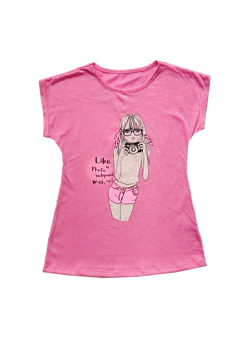 Розовая летняя футболка AV Style