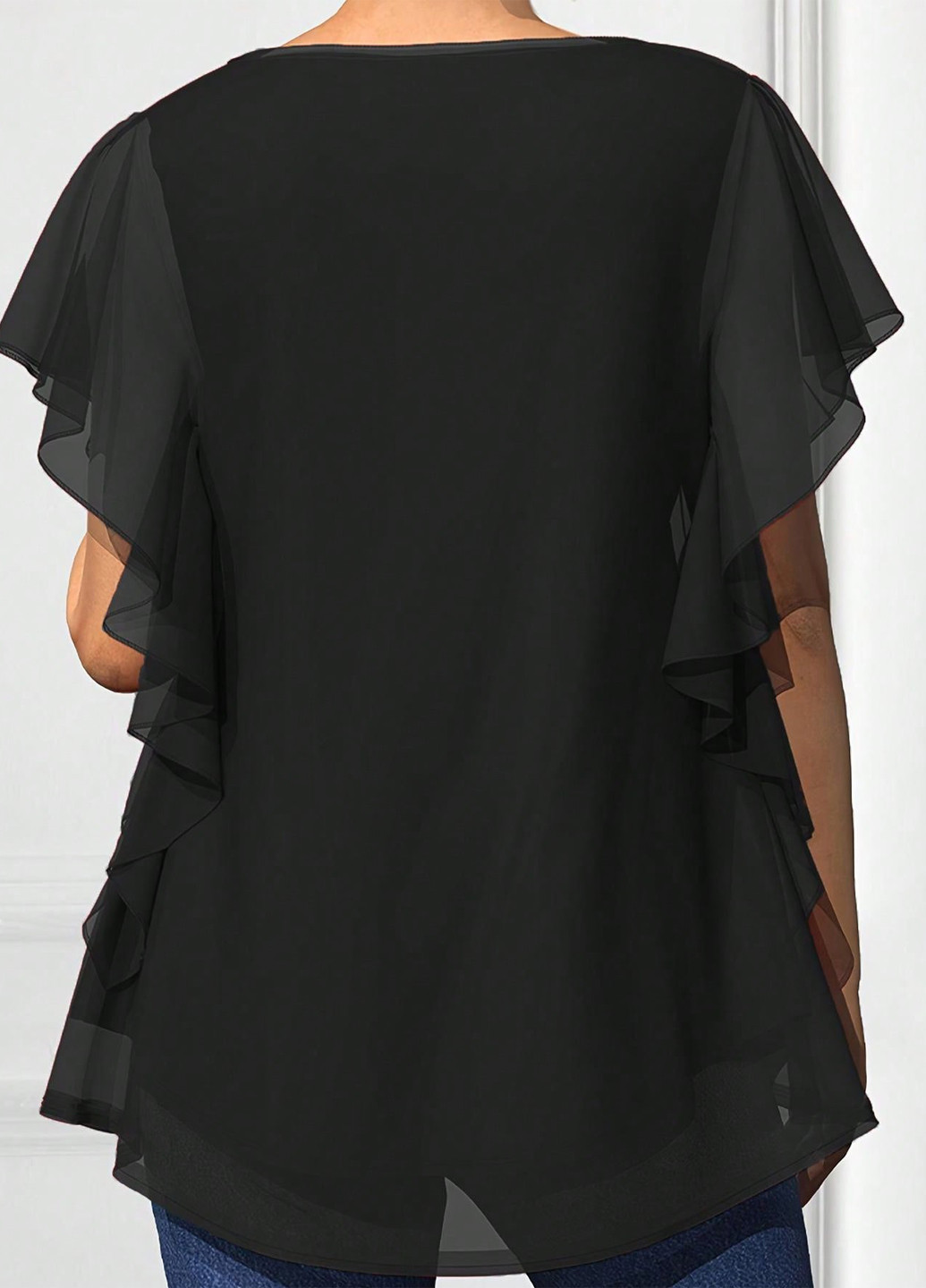 Чёрная блуза SHEIN