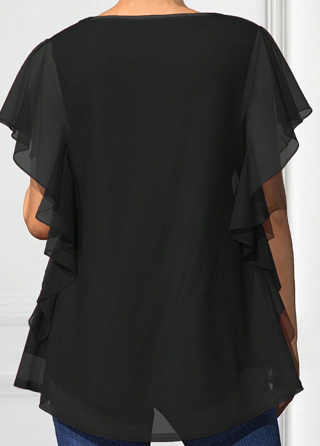 Чёрная блуза SHEIN