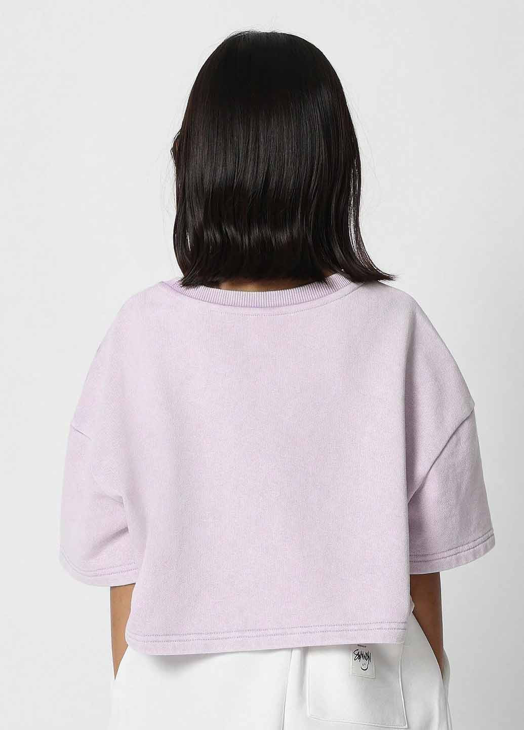 Светло-лиловая летняя футболка SHEIN