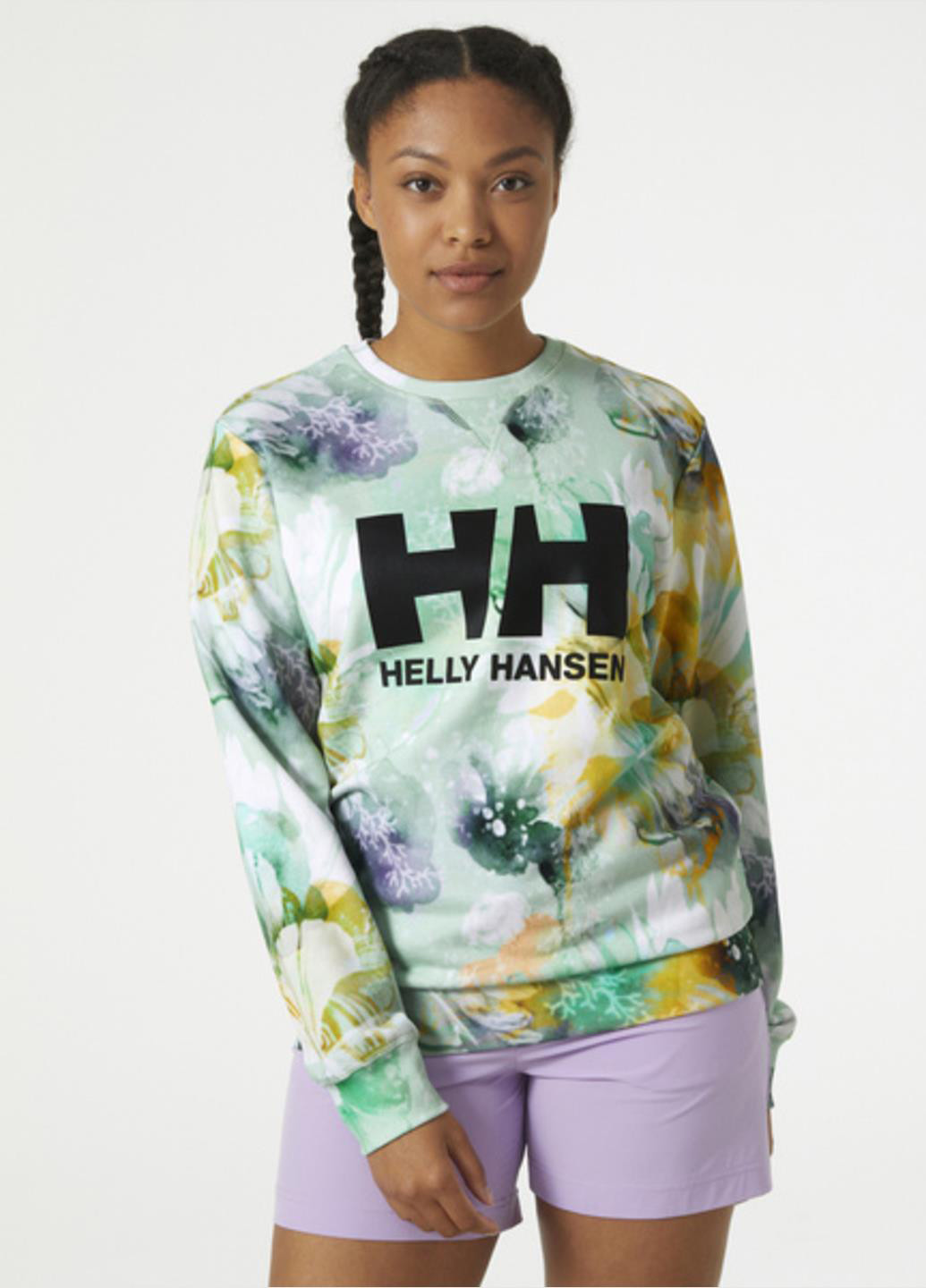 Зелений світшот 34261-406 Helly Hansen малюнок без декору (319358986)