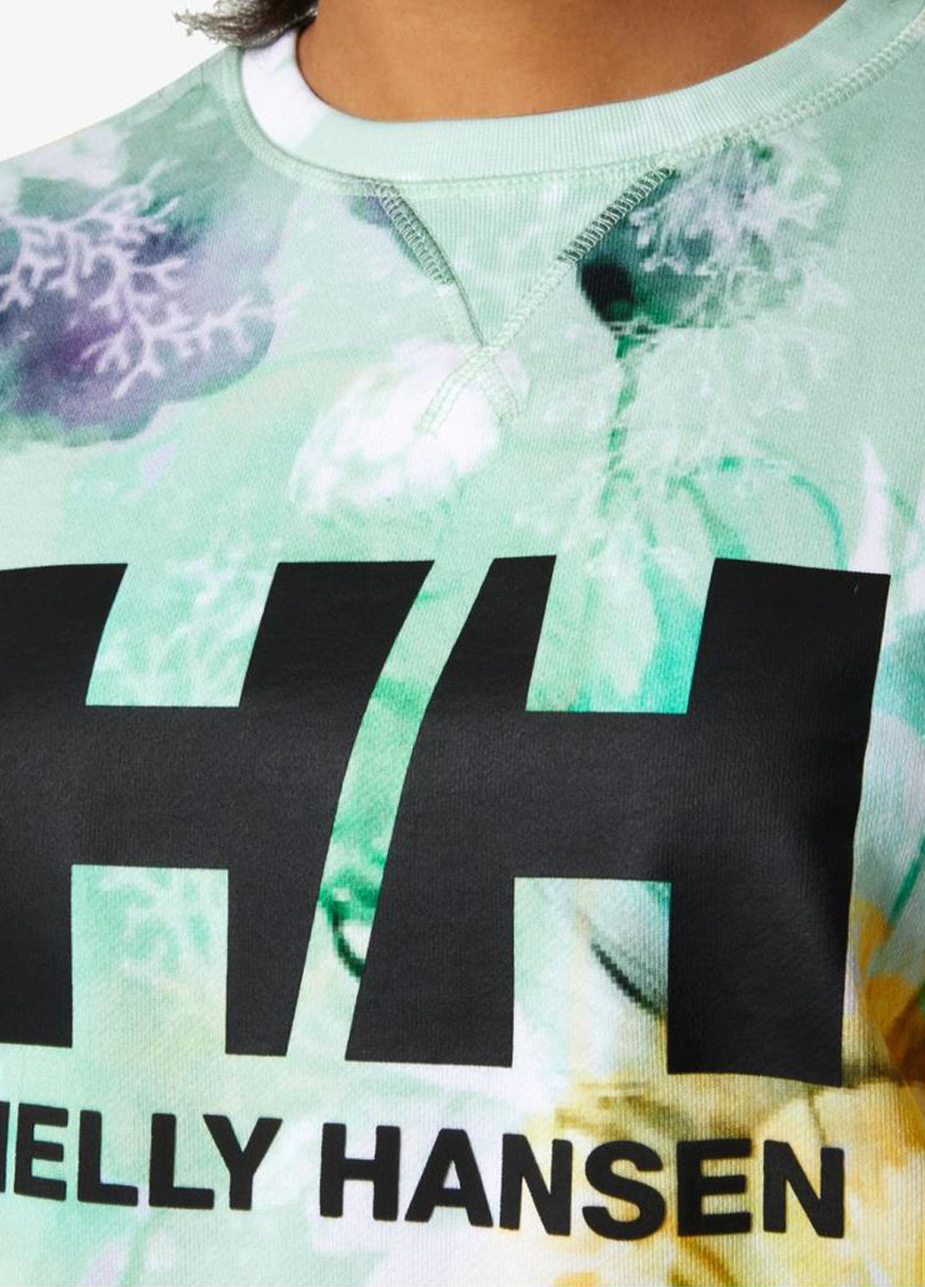 Зелений світшот 34261-406 Helly Hansen малюнок без декору (319358986)