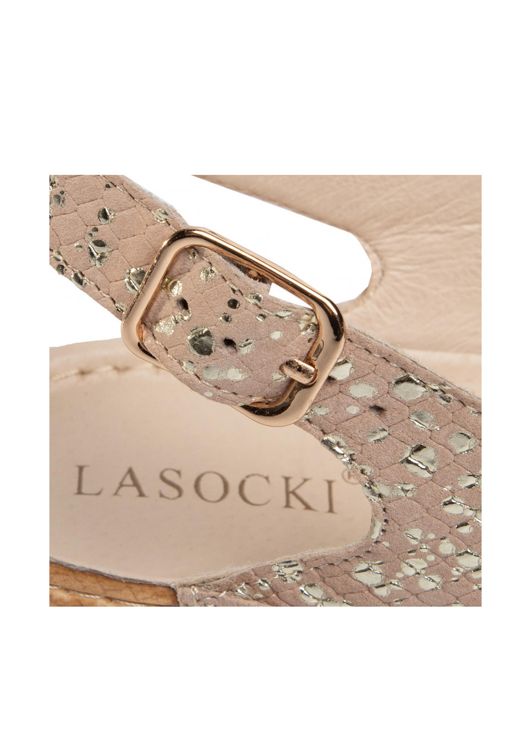 Бежевые сандалі Lasocki с ремешком с тиснением