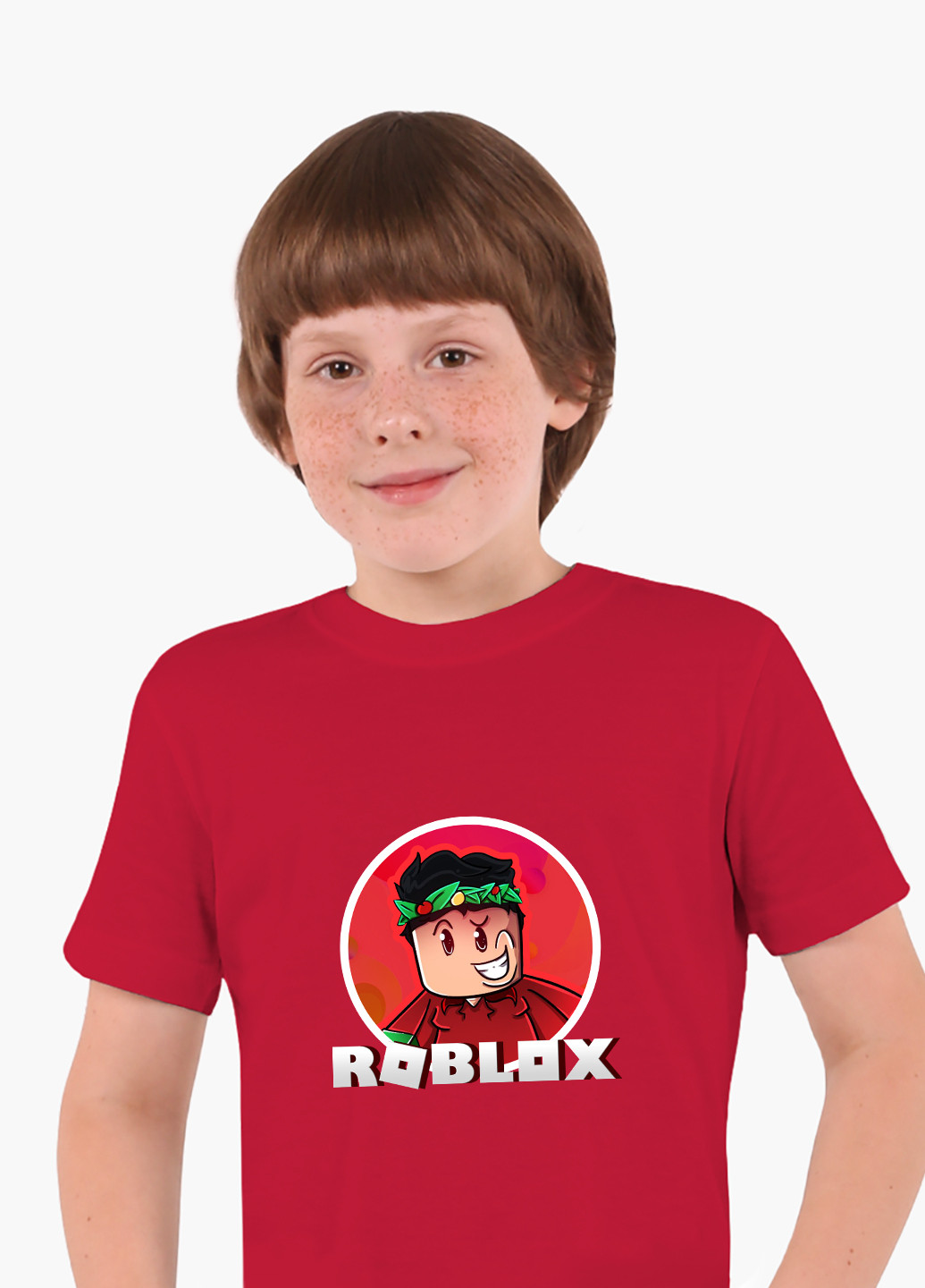 Красная демисезонная футболка детская роблокс (roblox)(9224-1225) MobiPrint