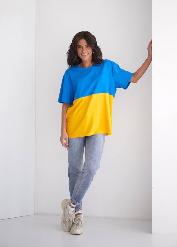 Футболка унисекс оверсайз флаг Украины GENTLEMEN (252741167)