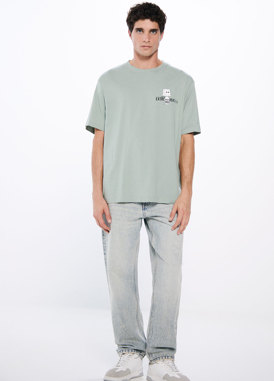 Сіро-зелена футболка Springfield