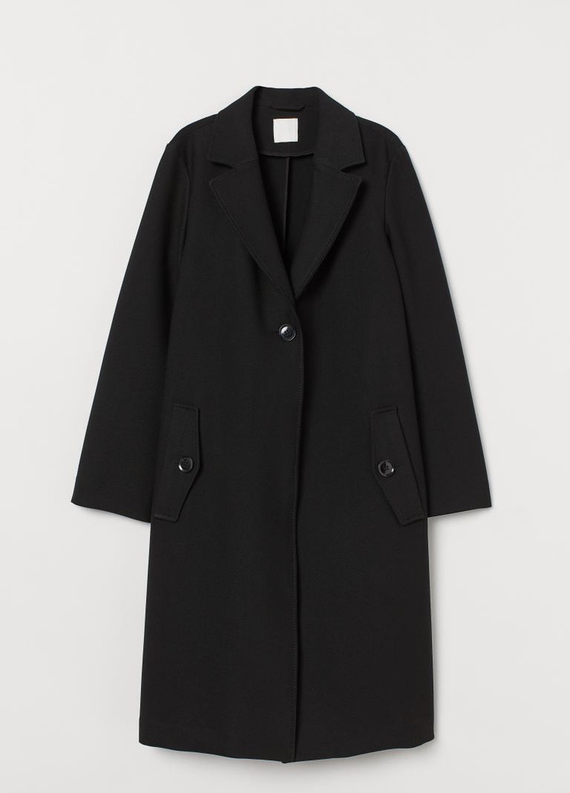 Черное демисезонное Прямое пальто H&M