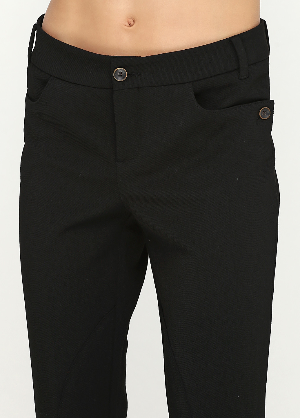 Черные кэжуал демисезонные прямые брюки CARLA F