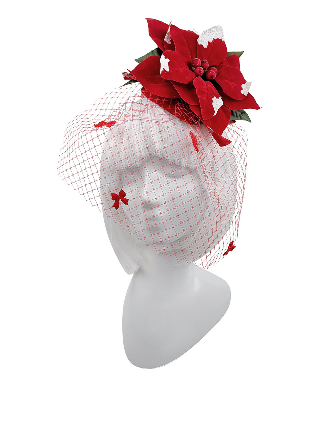 Шляпа Рождественский цветок с вуалью Seta Decor (214944749)