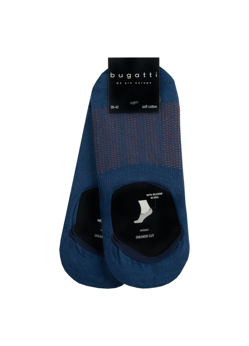 Набір з 2-х пар чоловічих невидимих шкарпеток Сині Bugatti (253183852)