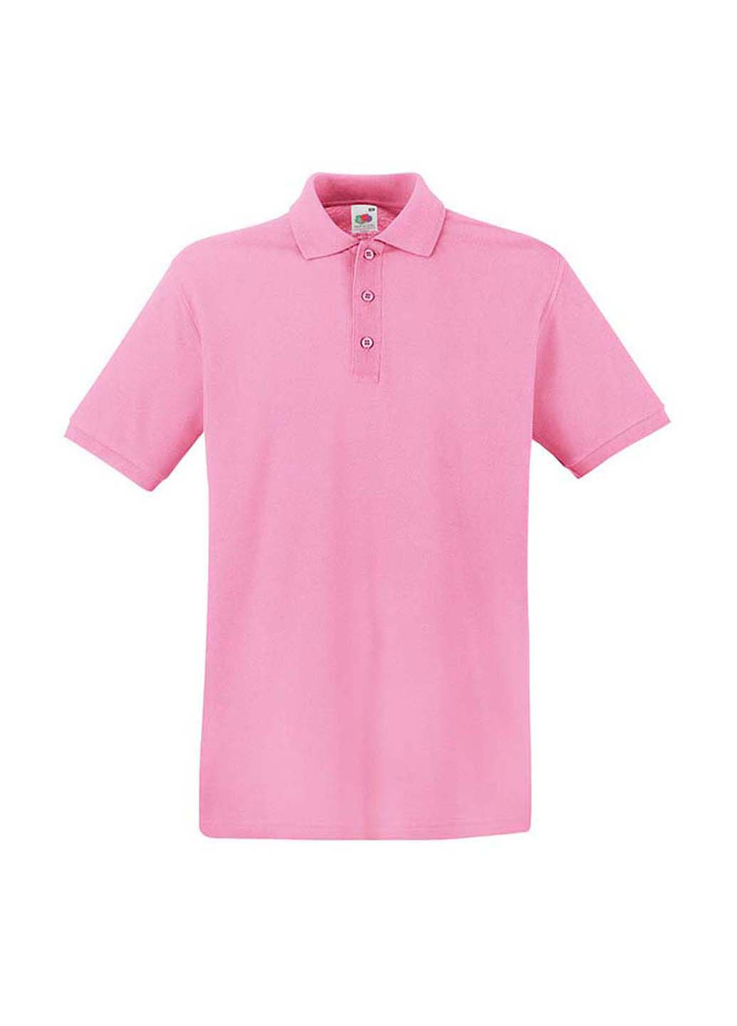 Светло-розовая футболка-поло для мужчин Fruit of the Loom
