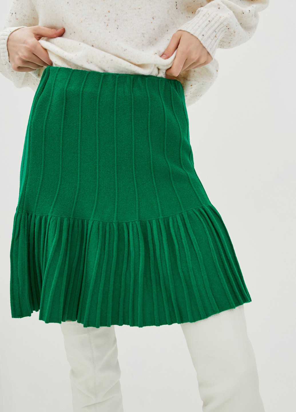 Зеленая кэжуал однотонная юбка Sewel плиссе, годе