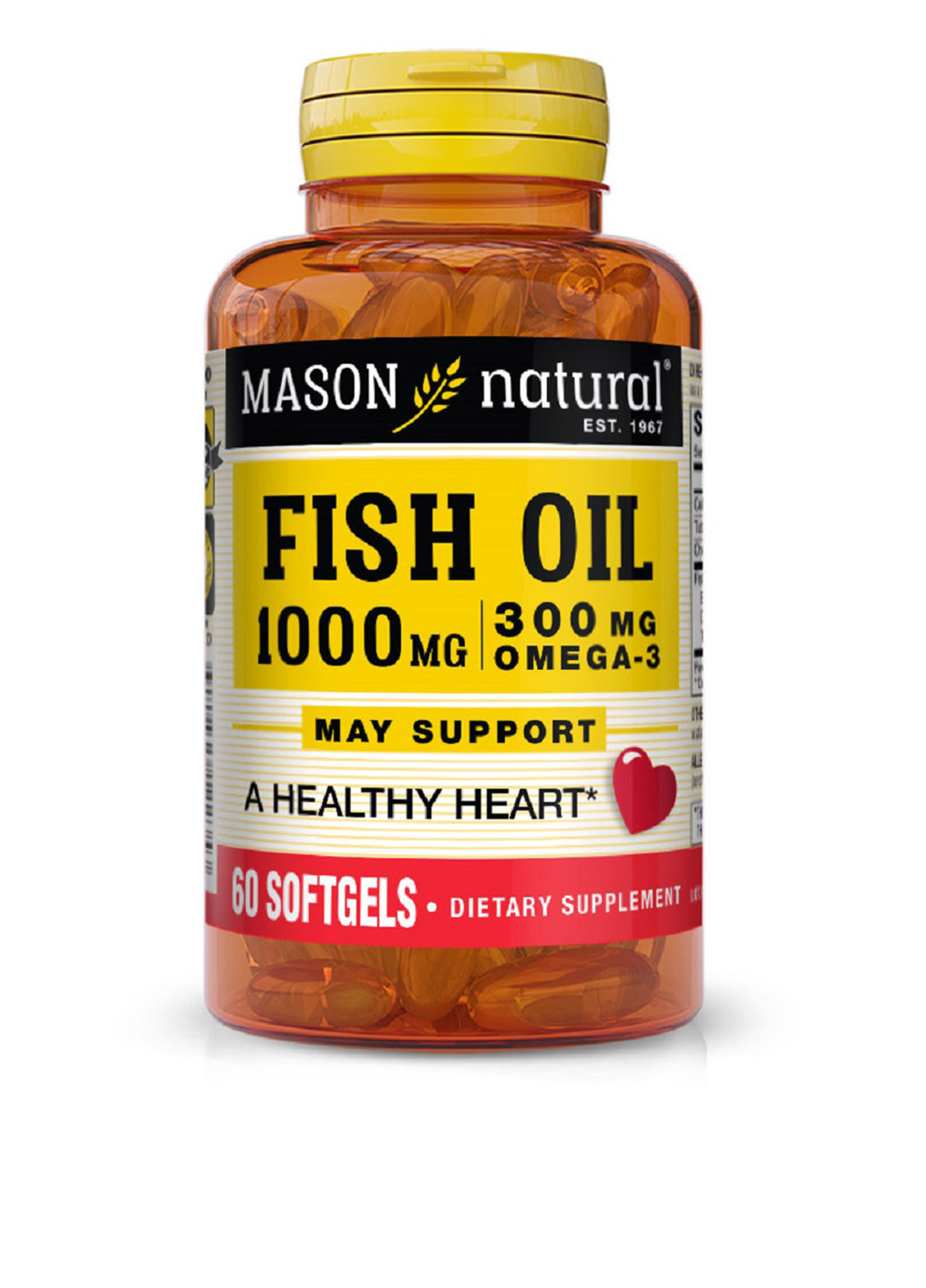 Рыбий жир с Омега-3 (200 гелевых капсул) Mason Natural (251206568)