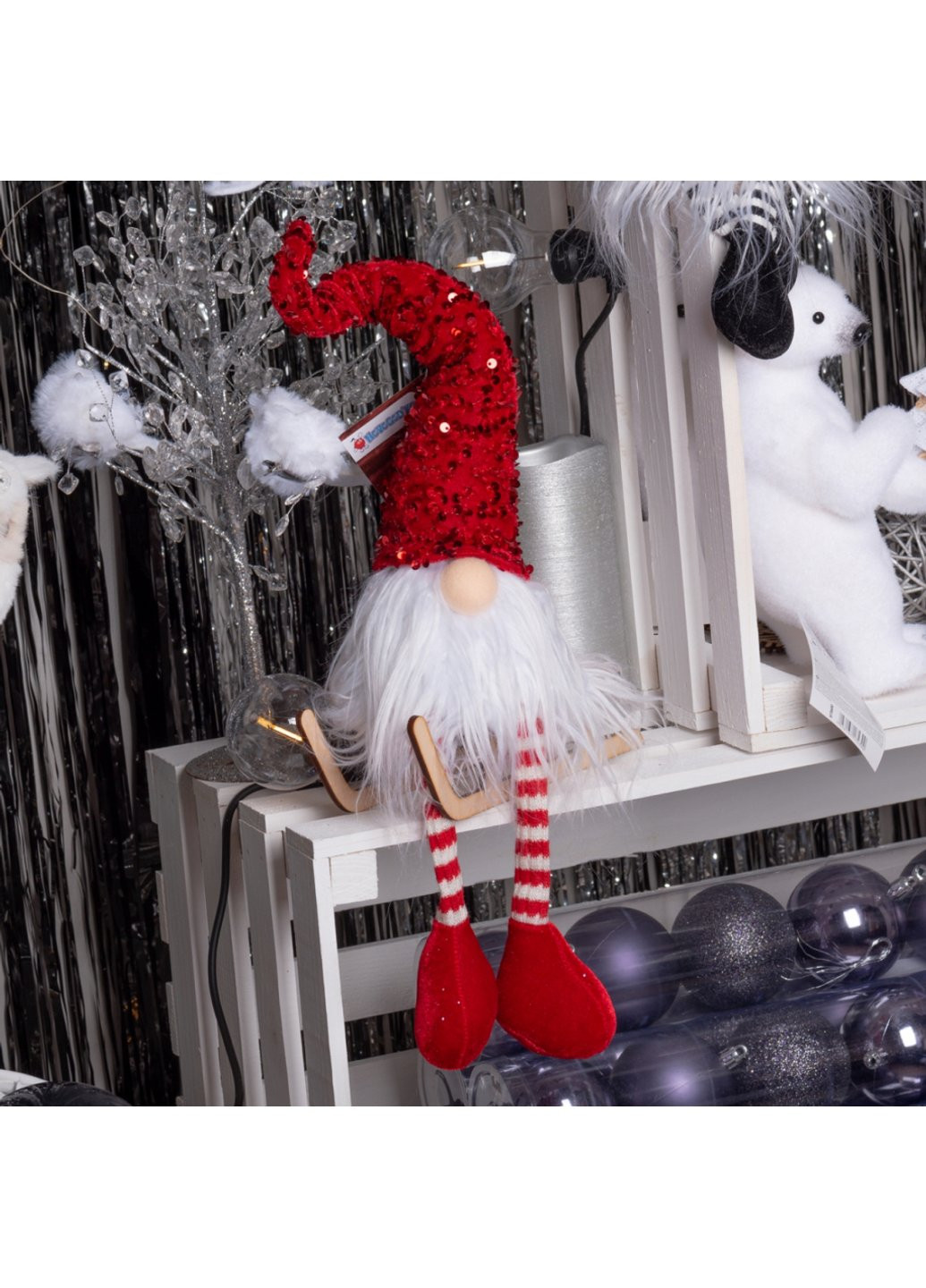 Украшение декоративное Novogod`ko Гном, красные пайетки, 56 см, LED (973733) Power (254593414)