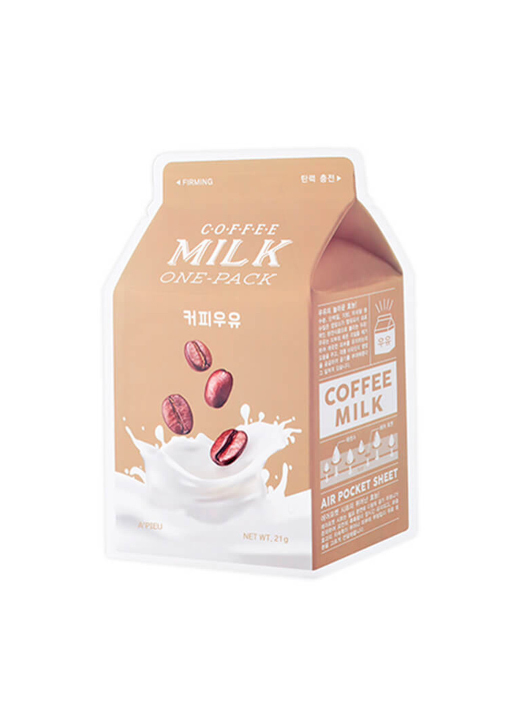 Зміцнююча тканинна маска з молочними протеїнами і екстрактом кави Coffee Milk One-Pack 21 г A'pieu (202417139)