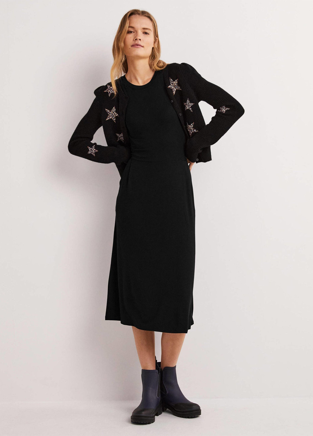 Чорна кежуал сукня сукня-футболка Boden однотонна