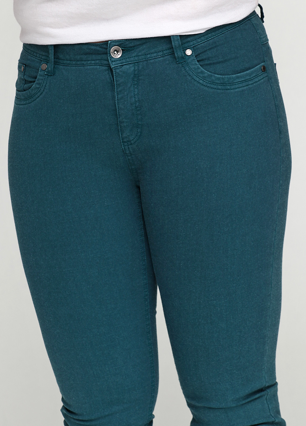 Зеленые демисезонные зауженные джинсы Jensen